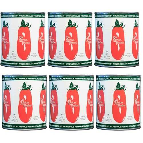 SMT San Merican Tomato Whole Peeled Tomatoes, 28oz (Pack of 6) - Grown in United States 12,624円
