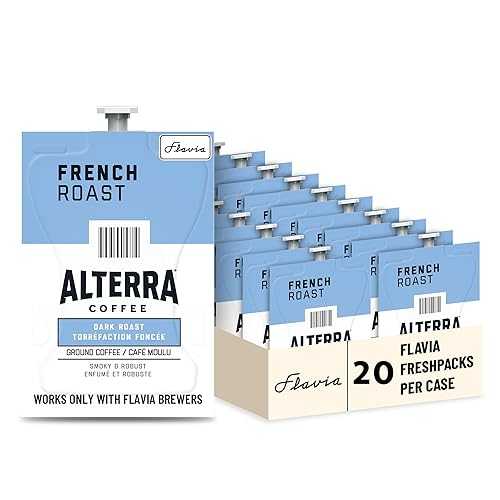 ALTERRA コーヒー フレンチ ロースト シングルサーブ フレッシュパック MARS DRINKS FLAVIA Brewer 用、20 パケット ALTERRA Coffee French Roast Single Serve Freshpacks for MARS DRINKS FLAVIA Brewer, 20 Packets