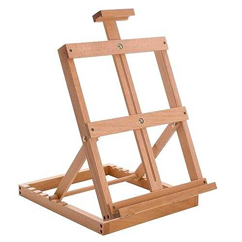 U.S. Art Supply Venice Heavy Duty H-Frame Tabletop Easel - Artist Studio Desktop Drawing Table, Portable Drafting Table, Adjustable Art Board, Tabletop Easel for Painting, Holds Up to 23\