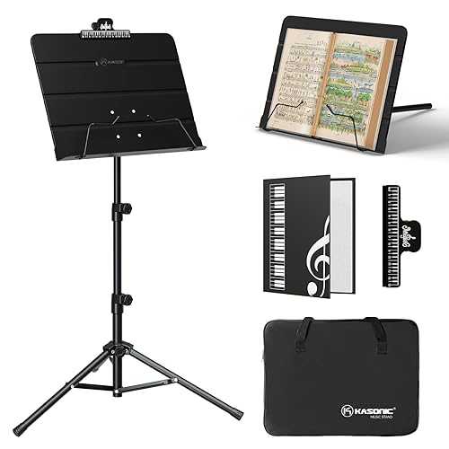K KASONIC - ??? ?? ?, ?? ?? ? ?? ??? ??? ?? ?? ??? ?? ??? ? ???? ? ??? (??) K KASONIC - Dual-Use Folding Sheet Music Stand & Desktop Book Stand with Portable Carrying Bag,