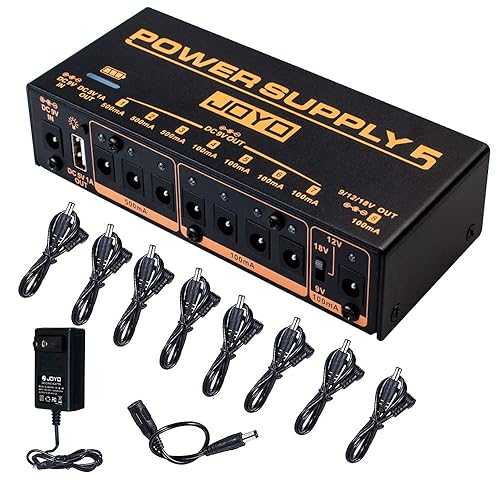 JOYO 内蔵 4400mAh 充電式バッテリーギターエフェクトペダル電源 8 出力 9V 12V 18V (100mA、500mA) ジャック & 5V/1A USB ポート (JP-05) JOYO Built-in 4400mAh Rechargeable Battery Guitar Effect Pedal Power Supply 8 Outputs 9V 12