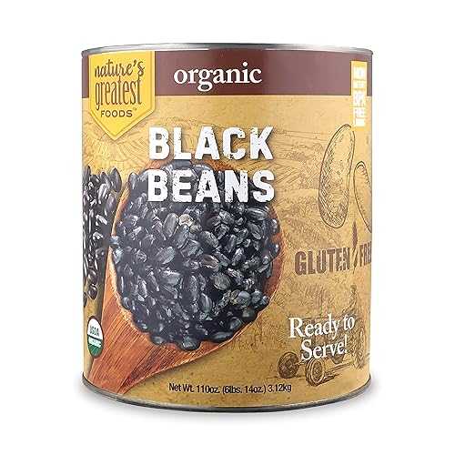 Nature's Greatest Foods, Organic Black Beans, Food Service Size, Ready to Serve, 110 Ounce (6 LBS 14 Ounce)