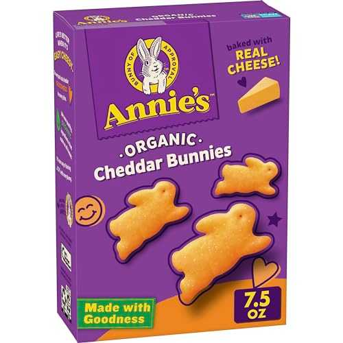 Annie\u0027s Homegrown Cheddar Bunnies Baked Snack Crackers 7.5 薬局衡オンス (Pack of 12)
