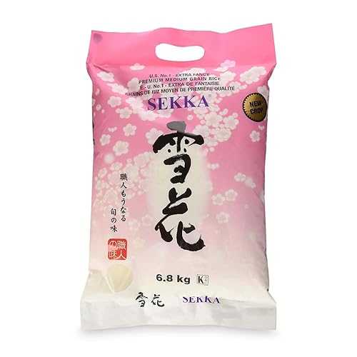 SEKKA Extra Fancy Medium Grain white Rice - Japanese Premium quality uncooked Rice / Milled Rice, Sweet and Chewy / Low Fat, Perfect for Authentic Asian Cuisine, 15 重量ポンド -(Pack of 1)