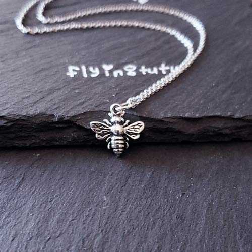 バンブル ビー チャーム スターリング シルバー ネックレス 16 インチ (タイニー サイズ) FLYINGTUTU Bumble Bee Charm Sterling Silver Necklace 16\