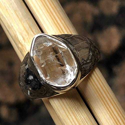天然ハーキマー ダイヤモンド 925 ソリッド スターリング シルバー ユニセックス リング サイズ 7.25 Natural Rocks by Kala Natural Herkimer Diamond 925 Solid Sterling Silver Unisex Ring Size 7.25｜Glomarket