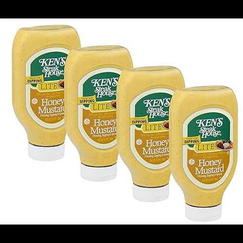 その他 CIZIG Ken's Steak House LITE Honey Mustard - 24 oz Squeezable Bottle - (Pack of 4)