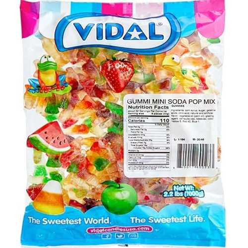 Vidal ミニ ソーダ ポップ ミックス グミ キャンディー、2.2 ポンド袋 Vidal Mini Soda Pop Mix Gummy Candy, 2.2 Pound Bag