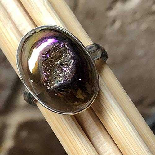デザイナー レインボー チタン ドゥルージー 925 スターリング シルバー リング サイズ 7.75 Natural Rocks by Kala Designer Rainbow Titanium Druzy 925 Sterling Silver Ring Size 7.75