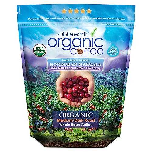 Cafe Don Pablo 2LB Subtle Earth Organic Coffee - Medium-Dark Roast - Whole Bean Coffee - 100% Arabica Beans - Low Acidity and Non-GMO - 2lb bag