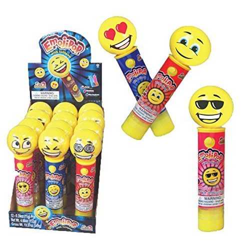 Kidsmania レーザーポップ 絵文字ポップ ロリポップ付き 12個 Kidsmania Laser Pop Emoji Pop with Lollipops, 12 Count