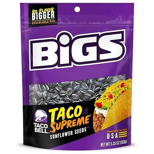 ?? ???? ?, ?? ? ?? ??? ?, 151.6g (12? ?) BIGS Sunflower Seeds, Taco Bell Taco Supreme Flavor, Softball Stocking Stuffer, 5.35 oz. (Pack of 12)