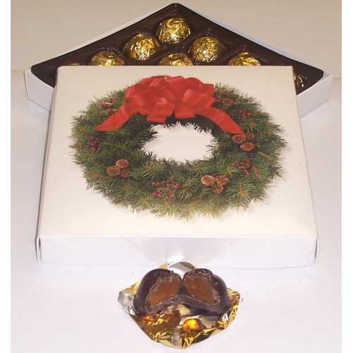 Scott's Cakes 1ポンドのダークチョコレートで覆われたキャラメル、リースボックス入り Scott's Cakes 1 Pound Dark Chocolate Covered Caramels in a Wreath Box 7,095円