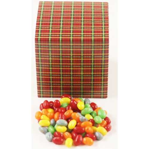 Scott's Cakes 会話ジェリーベリー ジェリービーンズ、1ポンドの正方形チェック柄ボックス入り Scott's Cakes Conversation Jelly Belly Jelly Beans in a 1 Pound Square Plaid Box