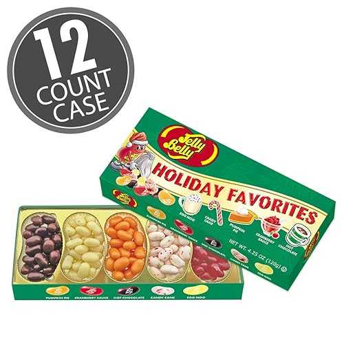 Jelly Belly ホリデー フェイバリット ジェリー ビーンズ ギフトボックス、ホリデーフレーバー詰め合わせ、4.25 オンス、12 パック Jelly Belly Holiday Favorites Jelly Beans Gift Box, Assorted Holiday Flavors, 4.25-oz, 12 Pack