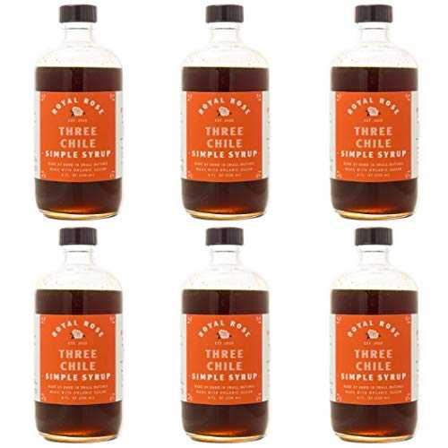 ロイヤルローズ スリーチリシンプルシロップ、8オンスボトル6ユニットケース ROYAL ROSE Three Chile Simple Syrup, 6 Unit Case of 8 Ounce Bottles