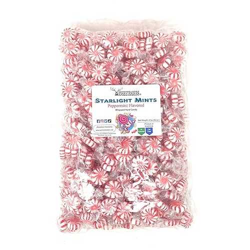 ヤンキー トレーダーズ ブランド スターライト ミント、赤と白のラップ ハード キャンディ、4 ポンド YANKEETRADERS Yankee Traders Brand Starlight Mints, Red & White Wrapped Hard Candy, 4 Pound