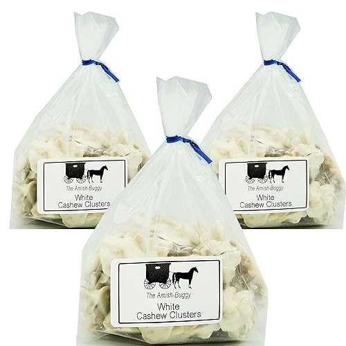 アーミッシュ ホームメイド キャンディー 8 オンス 3 個 バッグ（ホワイトカシューナッツクラスター） Amish Buggy Amish Home Made Candies - Three 8 oz. Bags (White Cashew Clusters)