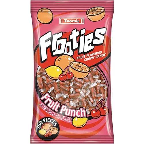 Frooties Frootie Tootsie Roll Chewy Candy, Fruit Punch, 38.8 Ounce, 360 Count (Pack of 12)