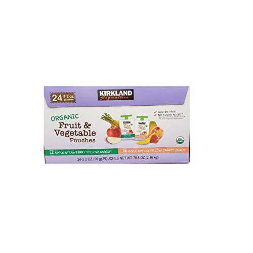 Kirkland Signature Organic Fruit & Vegetable Pouches, 3.2 Ounce (Pack of 24) - Packaging May Vary