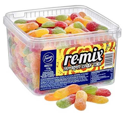 Fazer Remix ハポキエレットグミ 1箱 1.9kg Fazer Remix Happokielet Gummy 1 Box of 1.9kg