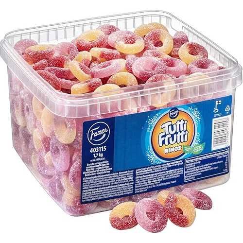 Fazer Tutti Frutti リング ルースウェイト グミ 1.7kg 2 箱 Fazer Tutti Frutti Rings looseweight Gummy 2 Boxes of 1.7kg