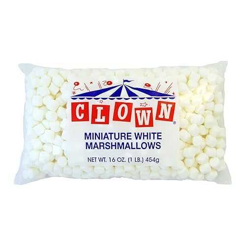 Clown Global Brands Miniature White Marshmallows / 12 Count / 1 lb Packages / Fat Free, Gluten Free, Cholesterol Free / Perfect for Snacking