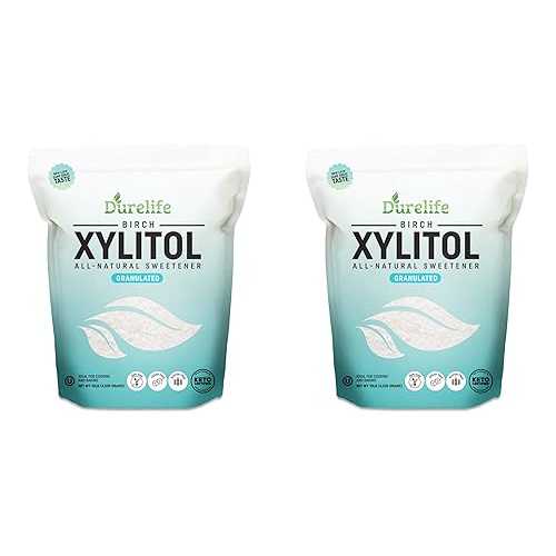 DureLife キシリトール砂糖代替品 10 ポンド バルク 2 パック (320 オンス) 100% 純粋なバーチキシリトール製 非遺伝子組み換え - グルテンフリー - コーシャー、天然砂糖代替品、 DureLife XYLITOL Sugar Substitute 10 LB Bulk 2 Pack (320画像