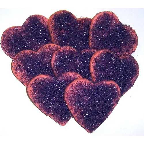 Scott's Cakes ミニ ピンク ハート型シュガー クッキー パープル シュガー クッキー付き 1 ポンド ホワイト ボックス入り Scott's Cakes Mini Pink Heart Shaped Sugar Cookies with Purple Sugar Cookies in a 1 Pound White Box