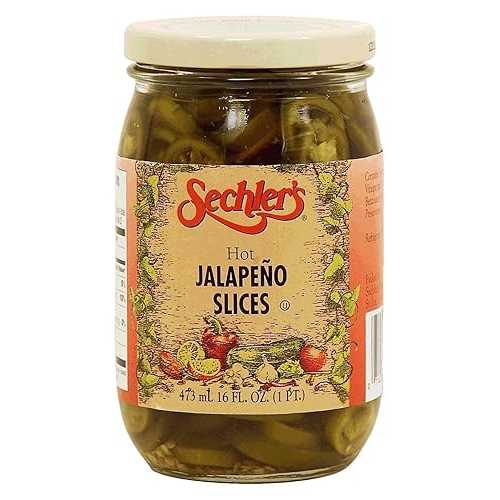 Sechlerのホットハラペーニョスライス、16液量。オンス、ガラス瓶 Sechler's hot jalapeno slices, 16-fl. oz., glass jar