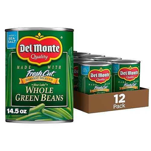 洋書 DEL MONTE HARVEST SELECTS BLUE LAKE Whole Green Beans, Canned Vegetables, 12 Pack, 14.5 oz Can