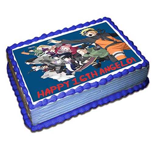 Naruto Team ??? ??? ?? 1/4 8.5 x 11.5??(21.6cm x 29.2cm) ?? ??? ?? Ediblektoppers Naru Team Personalized Cake Topper 8.5 x 11.5 Inches Birthday Cake Topper