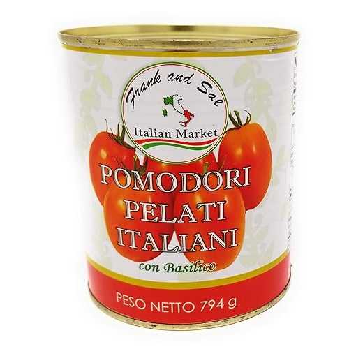 フランクとサル 皮をむいた丸ごとイタリアントマト バジル添え - イタリア産天然産物 - 開けやすいプルトップ 28 オンス缶 3 個 - コーシャ Frank and Sal Italian Market Frank and Sal Whole Peeled Italian Tomatoes With Basil - All Natur｜Glomarket