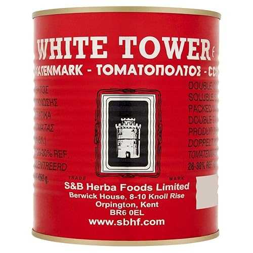 ホワイトタワートマトピューレ（ダブルコンベントレート） - 850g White Tower Tomato Puree (double conventrate) - 850g