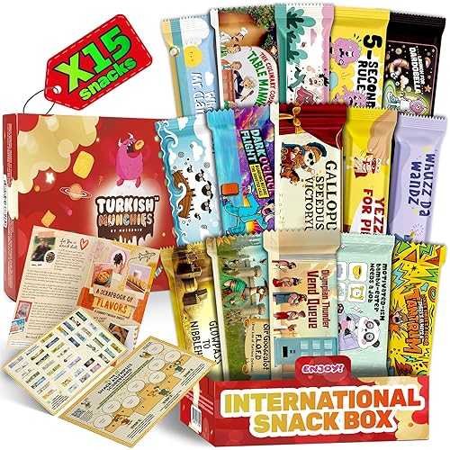 International Snack Box, Unique Experience with Universal Exotic Candies and Treats from around the World, Gift-Ready Foreign Foods in Packages Inspired by European, Japanese and Korean Cultures Turkish Munchies by Muekzoi画像