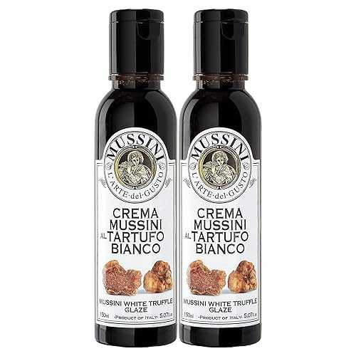 ムッシーニ クレマ、トリュフ入りタルトゥーフォ バルサミコ グレーズ、5.07 オンス ボトル (2 個パック) Mussini Crema, Tartufo Balsamic Glaze with Truffle, 5.07-Ounce Bottles (Pack of 2)