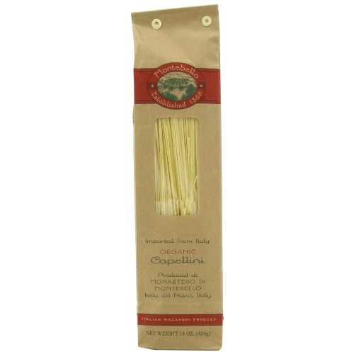 Montebello オーガニック カペッリーニ、16 オンス、5 カウント Montebello Organic Capellini, 16 Ounce, 5 Count