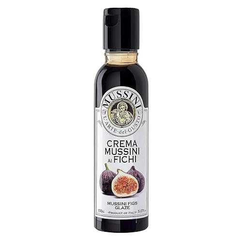 イタリア産天然フレーバーイチジクバルサミコグレーズ、5.07オンス Mussini Italian Natural Flavored Fig Balsamic Glaze, 5.07 Ounces