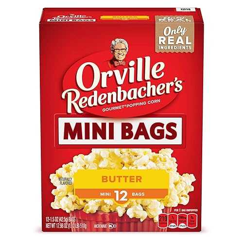 Orville Redenbacher s Microwave Popcorn Mini Bags, Butter Flavor, 3g Fiber Per Serving, Movie Night Supplies, 1.5 oz., 12-Count (6 Boxes) Orville Redenbacher's Orville Redenbacher s Microwave Popcorn Mini Bags, Butte