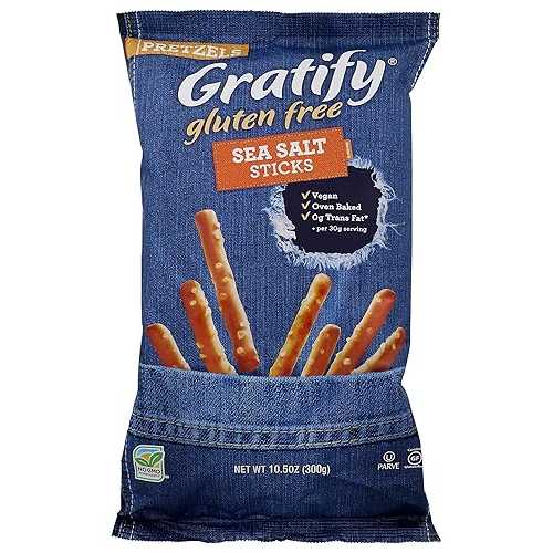 Gratify グルテンフリー プレッツェル シーソルト スティック ビーガン GF プレッツェル、10.5オンス バッグ (6個パック) Gratify Gluten Free Pretzels Sea Salt Sticks Vegan GF Pretzels, 10.5oz Bag (Pack of 6)