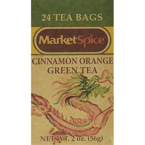 マーケット スパイス シナモン オレンジ グリーン ティー - 24 個 MarketSpice Market Spice Cinnamon Orange Green Tea - 24 Count