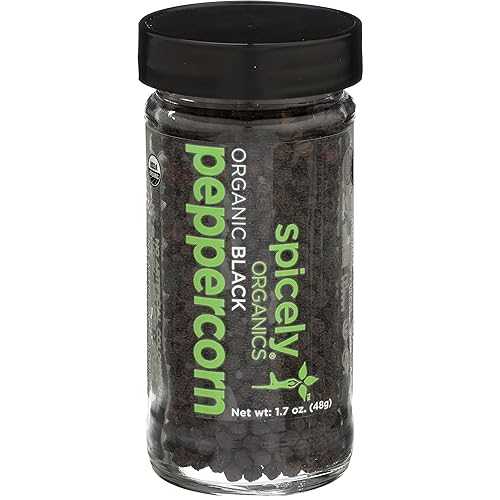 スパイスリー オーガニック ペッパーコーン ブラック ホール 1.70 オンス ジャー 認定グルテンフリー Spicely Organic Peppercorn Black Whole 1.70 Ounce Jar Certified Gluten Free画像