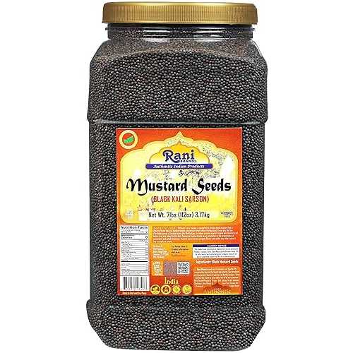 Rani Brand Authentic Indian Products Rani Black Mustard Seeds Whole Spice (Kali Rai) 112oz (7lbs) 3.18kg Bulk PET Jar ~ All Natural | Gluten Friendly | NON-GMO | Kosher | Vegan | Indian Origin