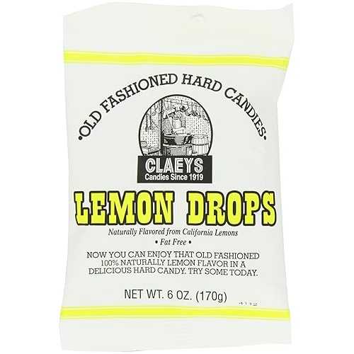 Claey's Candies レモンドロップス - オールドファッションドハードキャンディ - 100 パーセント天然レモン風味 - 無脂肪 - 6 オンス - 12 パック Claeys Claey's Candies Lemon Drops - Old Fashioned Hard Candy - 100 Percent Naturally ｜Glomarket 7,395円