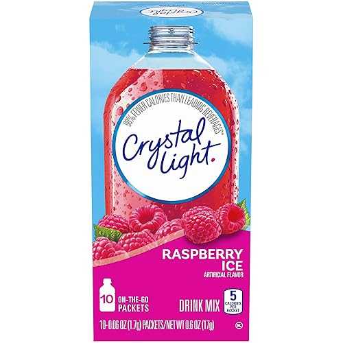 クリスタル ライト オン ザ ゴー ラズベリー アイス、10 パック ボックス (4 個パック) Crystal Light On The Go Raspberry Ice, 10-Packet Boxes (Pack of 4)