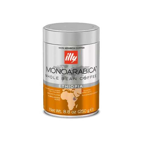イリー モノアラビカ エチオピア 全粒コーヒー、オレンジバンド、6 カウント Illy Monoarabica Ethiopia Whole Bean Coffee, Orange Band, 6 Count