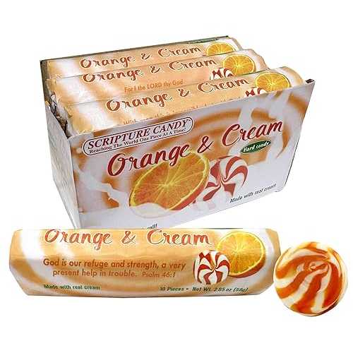 ?? ?? ??? ? ?? ? 10?? (10 ?) Scripture Candy, Orange and Cream Hard Candy Rolls, 9 Count