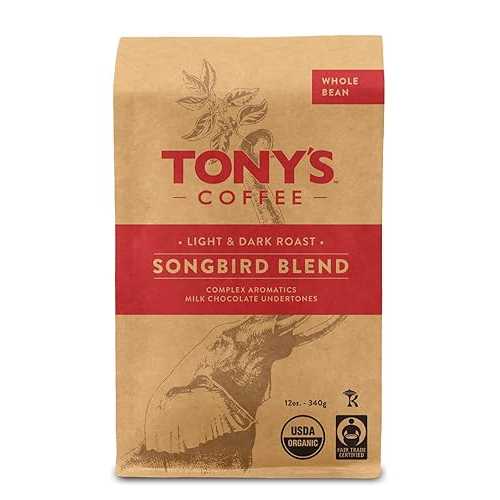 ?? ??, ?? ??? ??? ? ?? ??? ???, 12?? Tony's Coffee, Songbird Blend (12oz), Dark & Light Roast Blend Whole Bean Coffee, Organic and Fair Trade