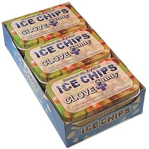 ICE CHIPS キシリトール キャンディー缶 (Clove Plus、6 パック) - 写真の ICE CHIPS バンドが付属 ICE CHIPS Xylitol Candy Tins (Clove Plus, 6 Pack) - Includes ICE CHIPS BAND as shown|Glomarket