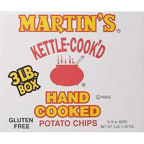 Martin's ケトル調理ポテトチップス、3 ポンド箱 Martins Potato Chips Martin's Kettle Cooked Potato Chips, 3 Pound Box